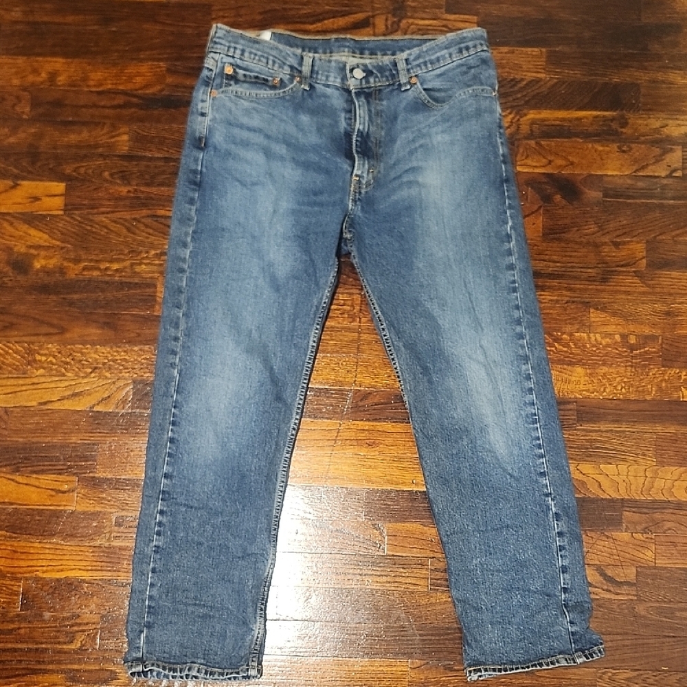 Levi's Rare 505 Blank Red Tag Trademark R Men's Straight Blue Jeans 36 x 30